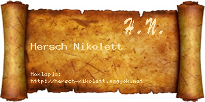 Hersch Nikolett névjegykártya